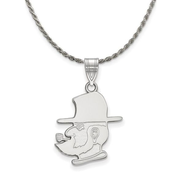 Sterling Silver Appalachian State Large Pendant Necklace -...